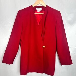 Saville‎ Suit 100% Wool Red Blazer Jacket Size M Classic Single Button